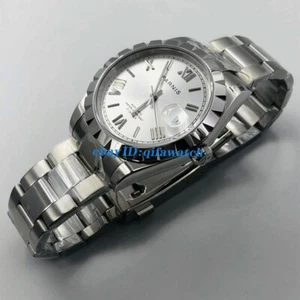 PARNIS 39mm Luminous Silver dial case sapphire crystal date automatic Mens watch - Picture 1 of 5