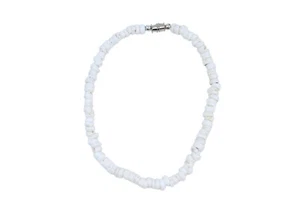 Genuine Puka Shell Anklet - 9.5", White Seashell - Hawaiian Jewelry Surfer Style - Picture 1 of 6
