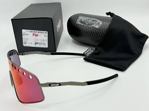OAKLEY SUTRO TI SWEEP SUNGLASSES TITANIUM METAL GUNMETAL FRAME - RED LENS SHIELD - Picture 1 of 9
