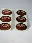 6 Ezra Brooks Whiskey red 150 Months Full Size Decanter Labels