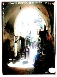Jerusalem Israel Jewish Quater 1910 Fridge Metal Magnet 2.5" x 3.5" Handmade - Foto 1 di 4