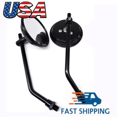 Black Round Motorcycle Rearview Mirrors For Yamaha V Star 1300 1100 950 650 250 - Image 1 of 4