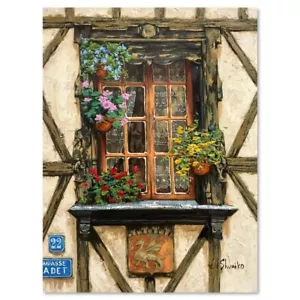 Viktor Shvaiko "Windows of France” 16"x12" Canvas Signed - Picture 1 of 2