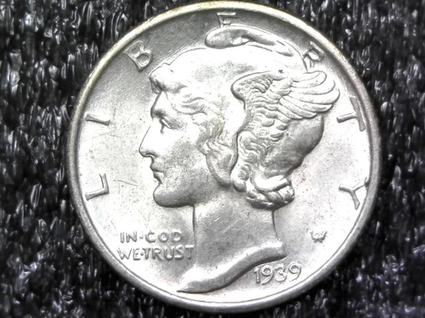 1939-D Mercury Dime FSB Full Split Bands Inv#Z502 Cover