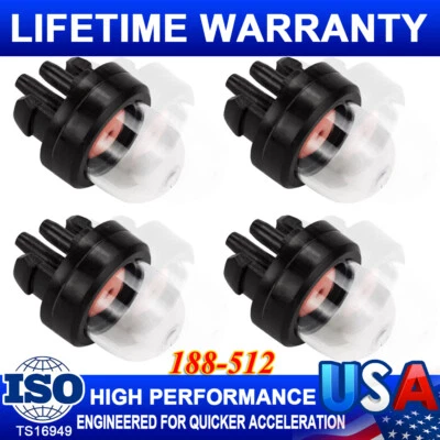 4 件装 188-512-1 PRIMER BULB 适合 Poulan Echo Chainsaw Ryobi 2 轮小型发动机 — 第 1/4 张图片