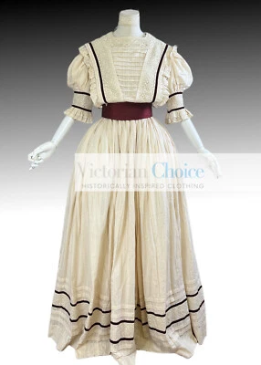 Edwardian 1910s Vintage Gown Downton Abbey Titanic Wedding Dress Theater 207 - Image 1 of 4