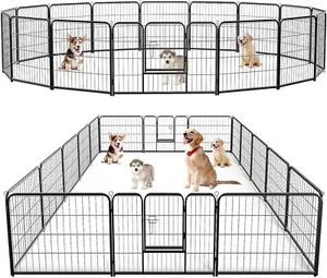 Dog Playpen Indoor - Pet Fence Exercise Pen for Yard Gate 16 Panels Foldable Pup - Picture 1 of 9
