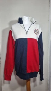 Jack Wills Herren 1/4 Zip Pullover Pulli - Größe S rot, weiß und blau - Bild 1 von 15
