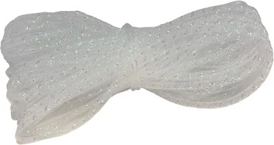 White Iridescent Deco Mesh Tubing - 8mm x 15 Yards, Christmas, DIY, Wreath, Bow - Image 1 of 4