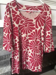 NWOT Boden Flower Tunic Womens Size 4. Hot Pink - Bild 1 von 4