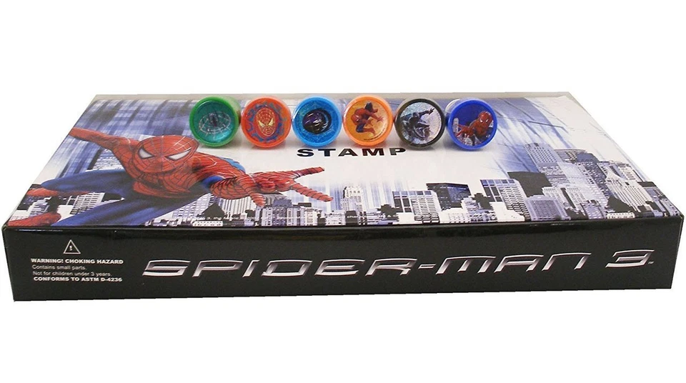 12 Birthday Party Favors Marvel Spiderman Self Ink STAMPS Stampers