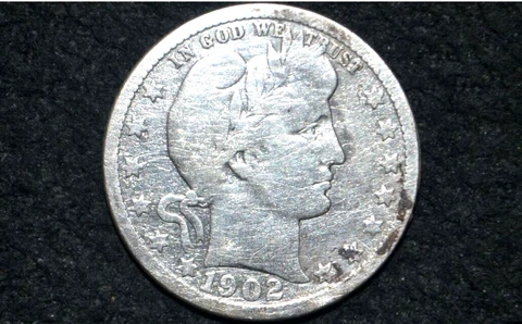 1902-O Barber Quarter * 90% Silver ** VG/F Details ** FREE SHIPPING Cover