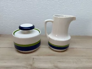 Vtg Noritake Craftone Polka Porcelain Sugar Bowl & Creamer Made In Japan # 8758 - Picture 1 of 11