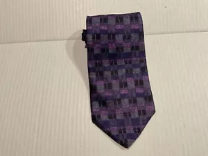 Alfani necktie 100% silk purple geometric tie - Picture 1 of 5