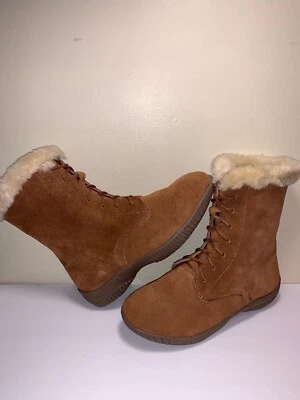 STYLE & CO 尺寸 6 M Chestnut 绒面革衬里女式踝靴 BRS-6 — 第 1/4 张图片