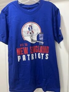 NIKE NFL “NEW ENGLAND PATRIOTS" OLD SCHOOL LOGO Blue T-SHIRT MEN'S SIZE Med New - Picture 1 of 4