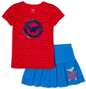 DC Comics ☆ Little Girls' Wonder Woman Top & Skort Set ☆ Size XS (4/5)-S (6/6x) - Picture 1 of 3