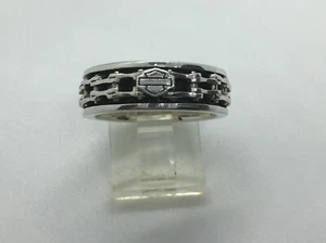 Harley-Davidson Sterling Silver Wedding Band Bike Chain Spinner Ring 61 HDR0174 - Picture 1 of 6