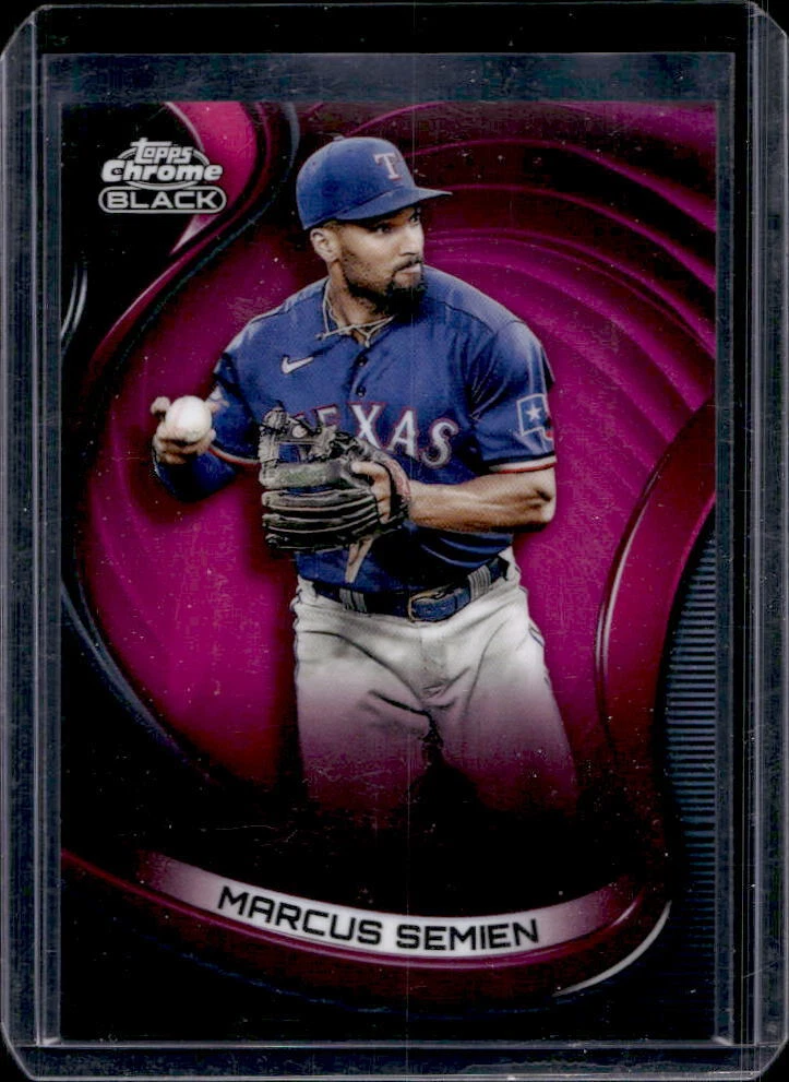 2022 Topps Chrome Black Marcus Semien Magenta Refractor #/10 Rangers