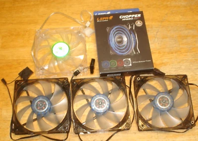 Lot of 5 120mm Blue LED Desktop Computer Case Fans Lepa, Deep Cool, YHS - Image 1 of 4