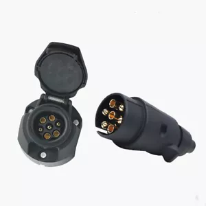 EU 7-adrig 7pin Anhänger Strom Kabelbaum Stecker Standard Anhänger Wohnmobil Signal Rücklicht - Bild 1 von 17