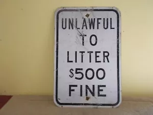 VINTAGE WURFSCHILD RECHTSWIDRIGE GELDSTRAFE $500,00 HEAVEY STEEL ORIGINAL CITY DUMPING - Bild 1 von 10