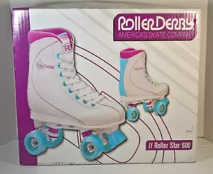 Pattini da donna Roller Derby Roller Star 600 bianco viola blu alti quad taglia 9 - Foto 1 di 11