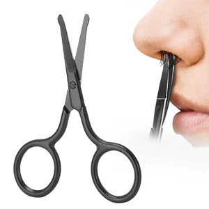 Nose Ear Facial Scissors, Nose Hair Scissors Rounded Tip Moustache Beard Facial  - Picture 1 of 9