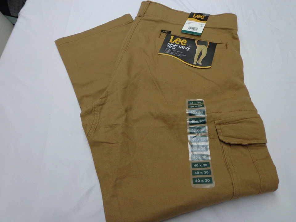 Lee Men's Straight Leg Motion Stretch Cargo Performance Pants Acorn 40