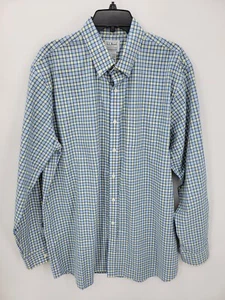 Camisa LL Bean Para Hombre Grande Alta Azul Amarillo A Cuadros Ajuste Tradicional Algodón Abotonado - Imagen 1 de 8