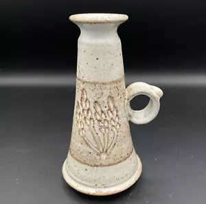 Vaso per cime in ceramica artistica fatto a mano disegno grano con manico e poggiapollice - Foto 1 di 8