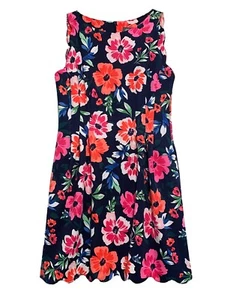 Vince Camuto, Black with Multicolor Floral Print Sleeveless Dress, size 12 - Picture 1 of 5