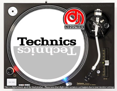 DJ INDUSTRIES Technics Mirror Black on Gray - DJ slipmat for LP turntable record player
