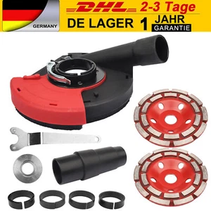 Absaughaube für Winkelschleifer + 2 x Diamantschleiftopf Ø 125 mm Estrich Beton - Bild 1 von 9