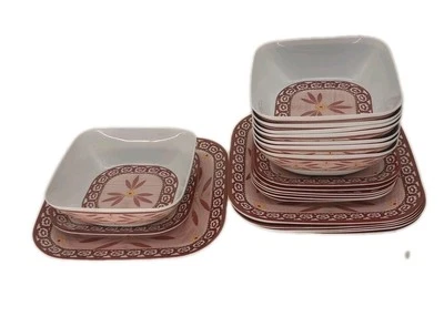 Vtg OLD WORLD Temptations Melamine 8pc Setting Missn 1 Salad Plate &Shears Look - Image 1 of 4