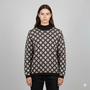 Suéter Cuello Simulado Tejido Floral Vintage - Mediano - Imagen 1 de 8