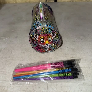 Morphe X Lisa Frank Makeup Brush Set & Cosmetic Bag Hunter The Leopard New - Picture 1 of 3