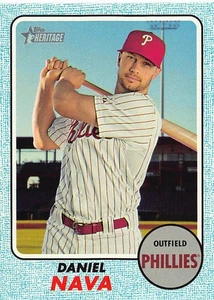 Tarjeta Daniel Nava 2017 Topps Heritage 561 Blue Border Philadelphia Phillies - Imagen 1 de 2
