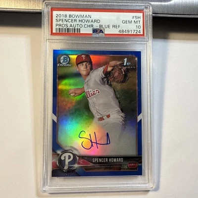 2018 Bowman Chrome Spencer Howard #/150 Blue Refractor AUTO RC PSA 10 Gem Mint - Image 1 of 2