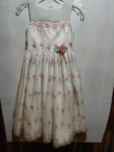 Girl’s Cinderella Embroidered Pink Flowered Sleeveless Party Dress Size 10 - Picture 1 of 5