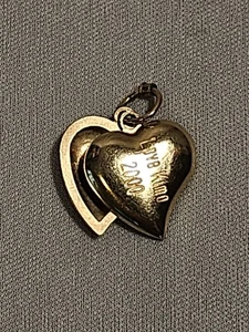 Vintage 10K Gold Filled Herz Charms - Gravur "Love Kimo 2000" - Bild 1 von 17