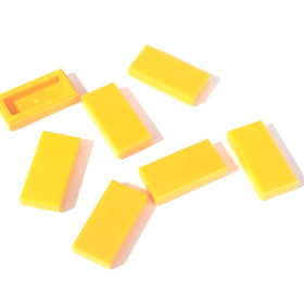 Lot of 7 LEGO Bright Light Orange 1x2 Tile 3069 / 30070 Brick Parts Pieces