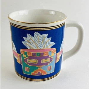 Vintage Southwest Kachina Coffee Mug Cup Native American Gold Gilt Tribal Arizon - Picture 1 of 13