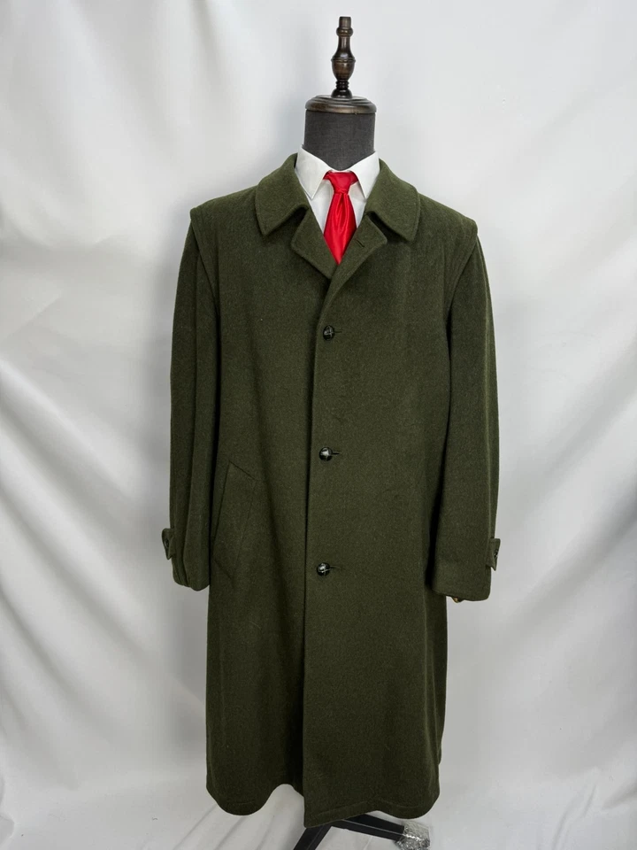 Vintage STEINBOCK original Himalaya Loden Wool dark olive green Overcoat 48L 50L - Image 1 of 4