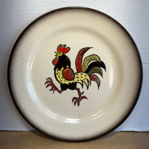 Vintage Poppytrail RARE Red Rooster 9” Plate Metlox California Dinner - Picture 1 of 2