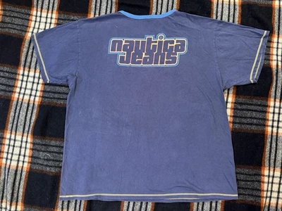 Camisa De Colección Nautica Jean Company Logo Gráfico XXL Azul Patinador Logo Retro Foto 1 de 4