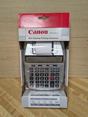 Canon P23-DHV Mini Printing Calculator 12 Digit 2-Color AC/DC Vintage - Image 1 of 3