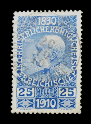 Estampillas de Austria Scott 136 Rey Francisco José 25 Heller 1916 usadas NG Foto 1 de 2