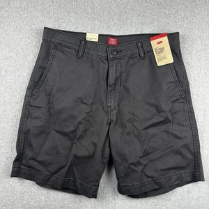 Levis XX Chino Relaxed Shorts Mens 32 Black Stretch Cotton Casual 8 Inch New - Picture 1 of 13