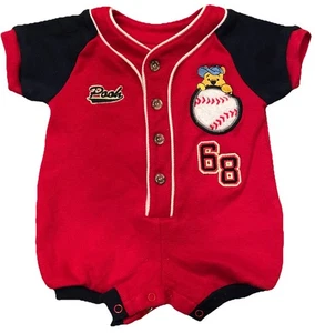 Vintage 90er Winnie Puuh bestickt Baseball Strampler Disney Knopfleiste 3/6 Monate - Bild 1 von 8